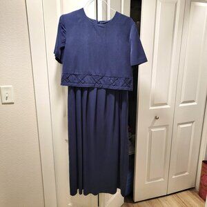Vintage Navy Blue two-tier Dress